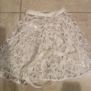 Beachy lace tie skirt